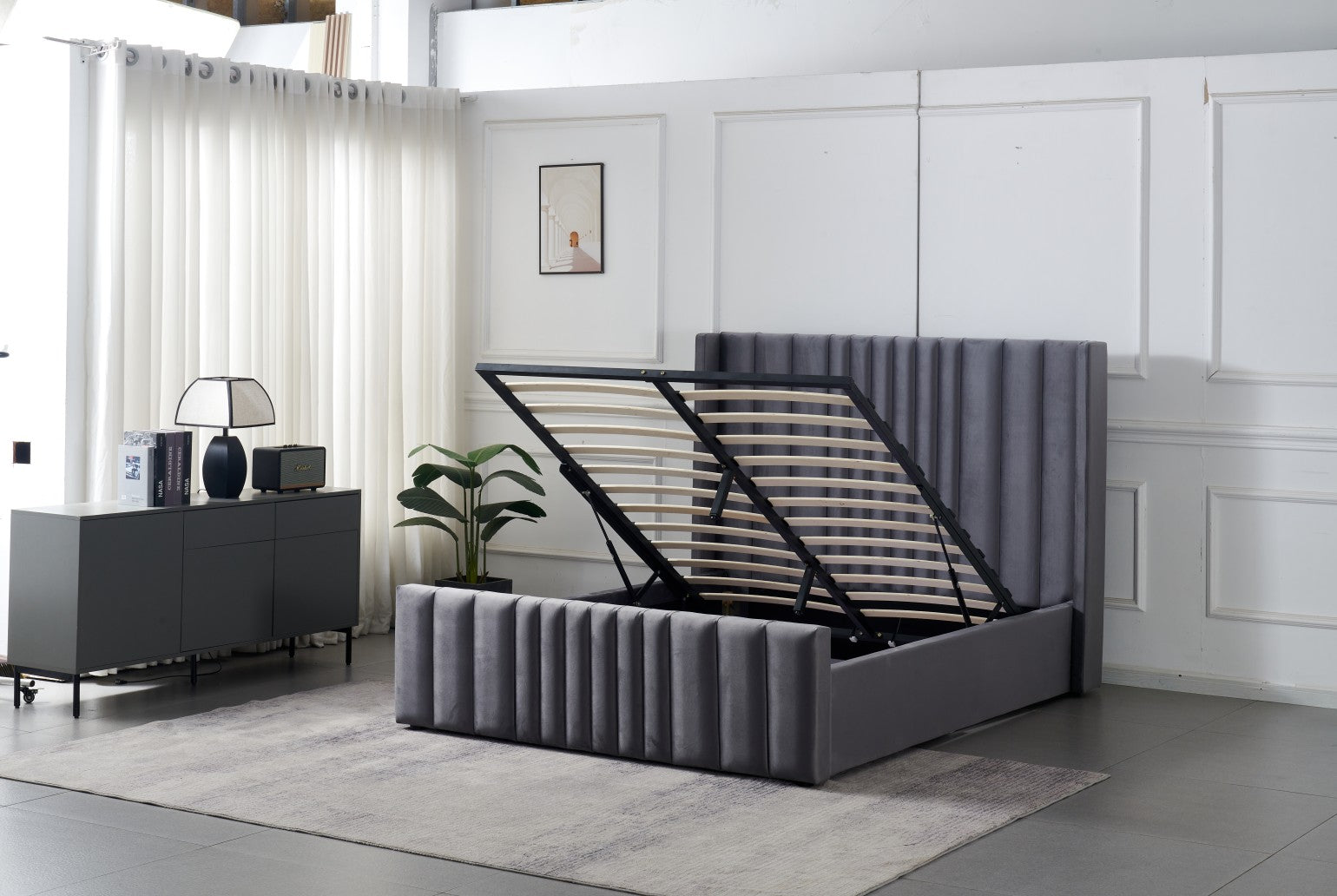Monaco Bedframe with Built-In USB Charger