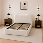 Egerie Curved Headboard Boucle Storage Bed